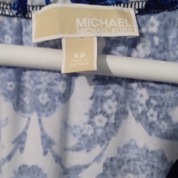 Michael Kors Blue and White Midi Dress - Picture 2 of 3